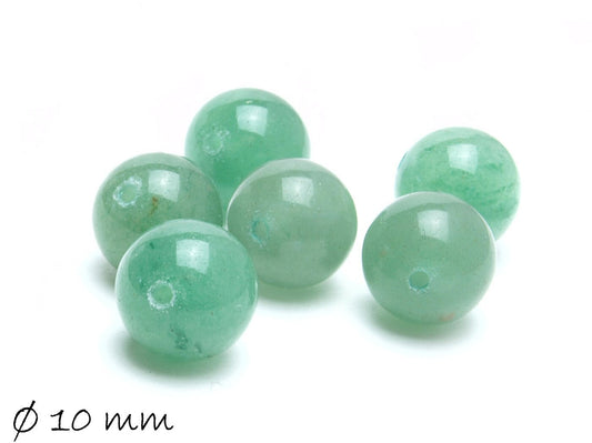 B-Ware - 10 Stück grüner Aventurin Perlen, 10 mm