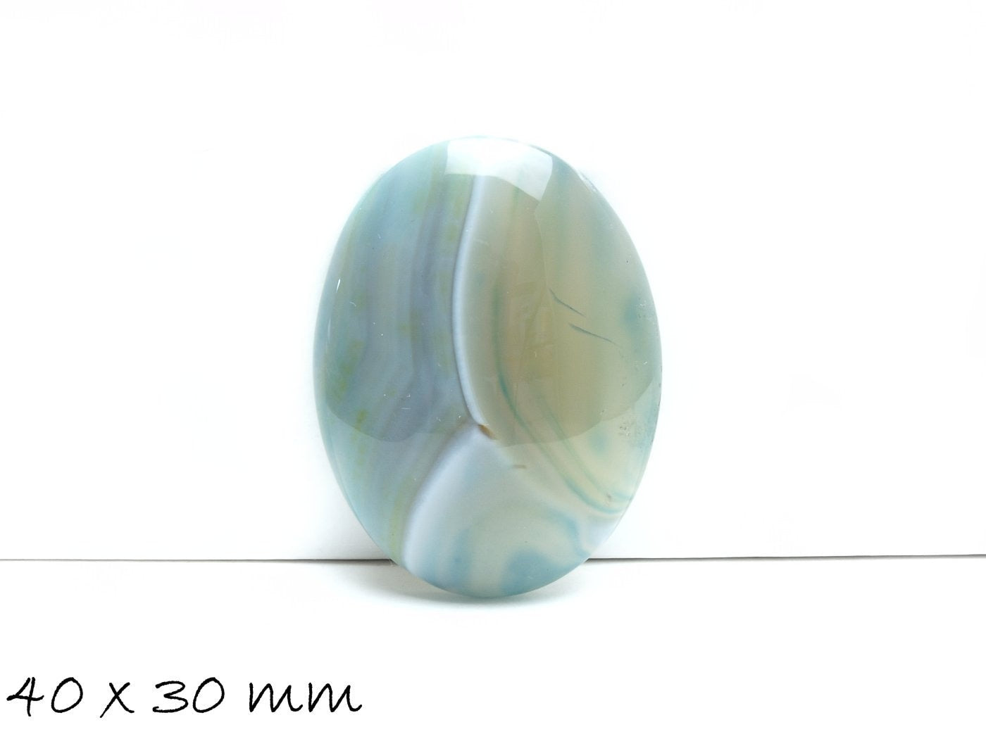 1 Cabochon Drachenader Achat 40 x 30 mm dunkelgrün