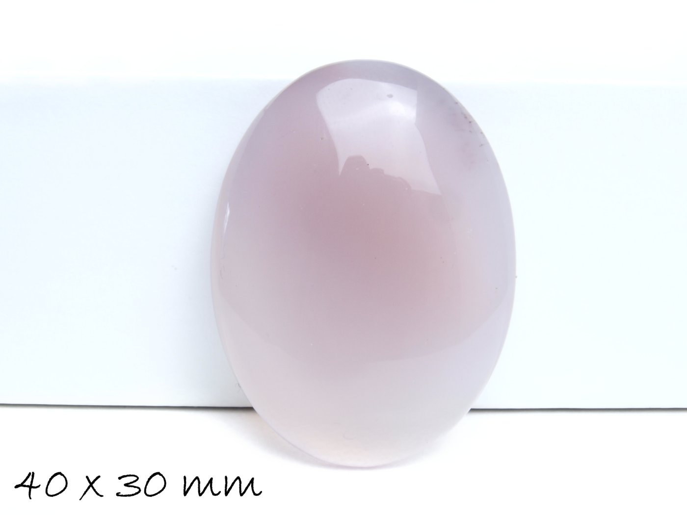 1 Edelstein Cabochons Achat, 40 x 30 mm, grau, rosa