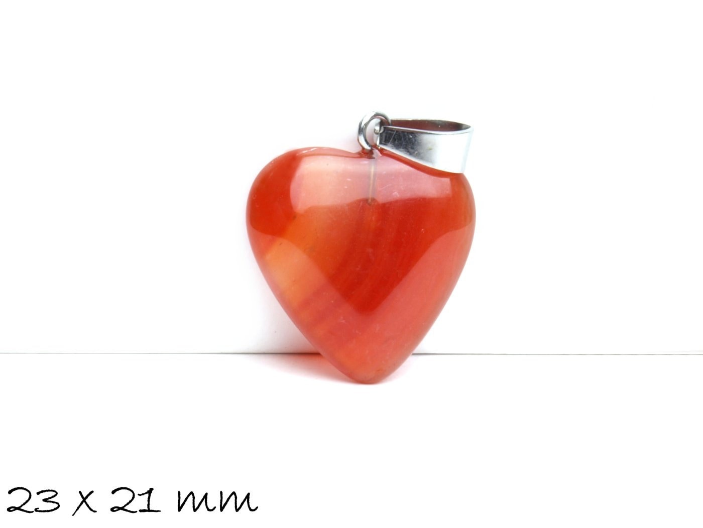 1 Stück Herz Anhänger Achat 23 x 21 mm, verschiedene Farben