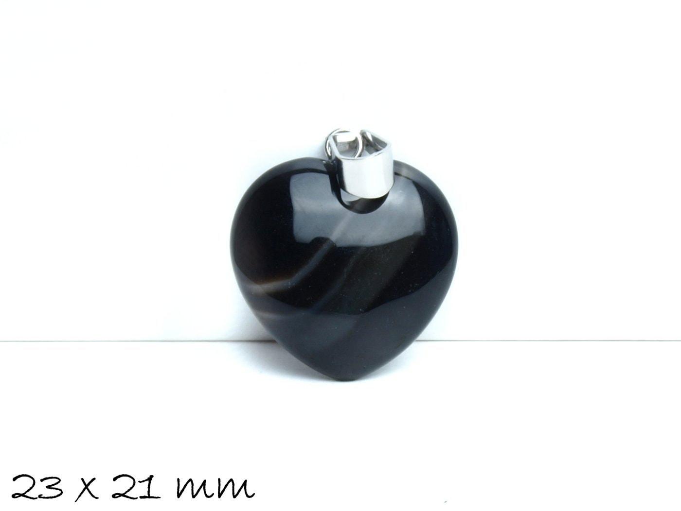 1 Stück Herz Anhänger Achat 23 x 21 mm, verschiedene Farben