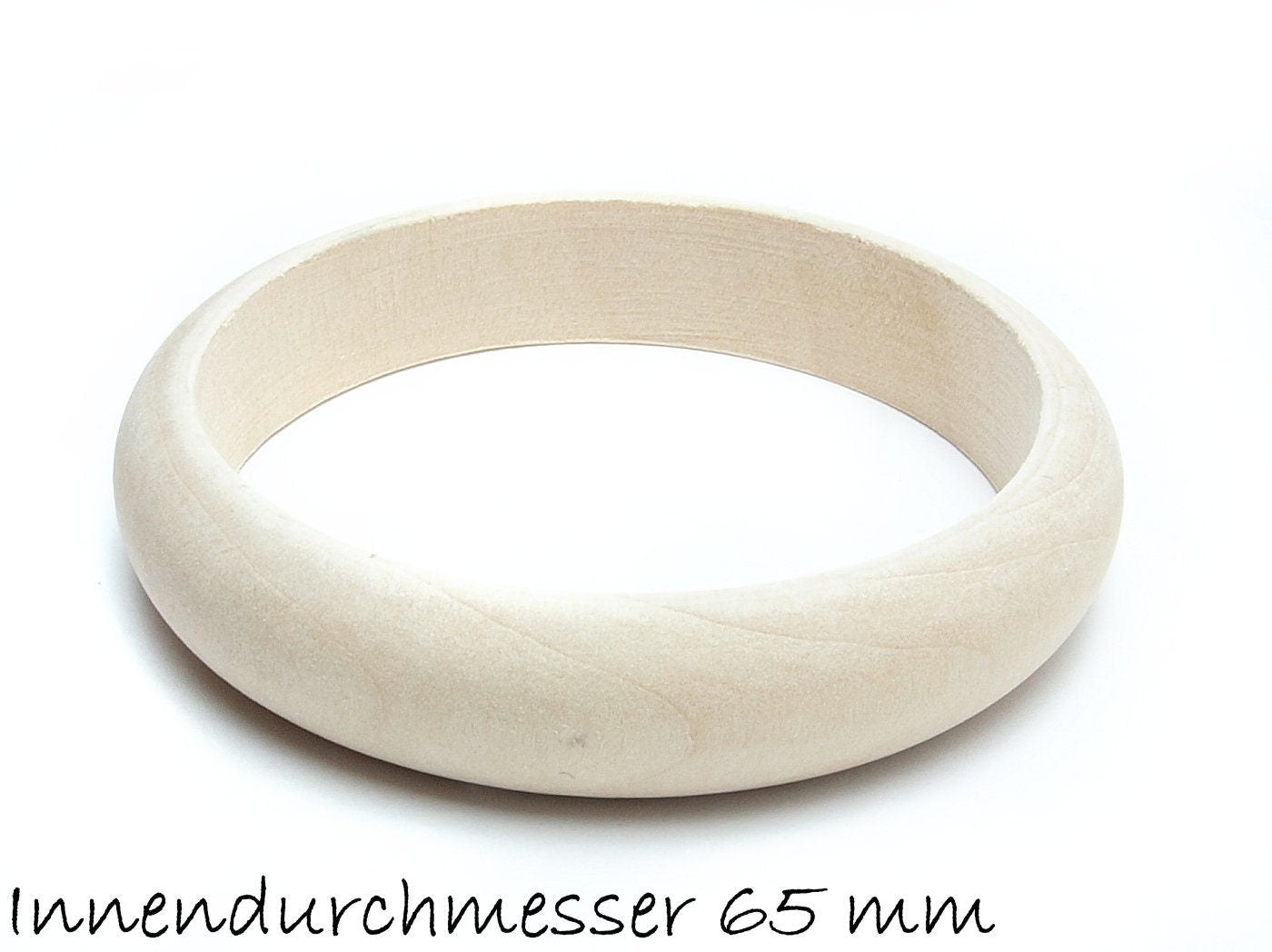 1 Stück Armreif Rohling aus Holz, Innendurchmesser 65 mm
