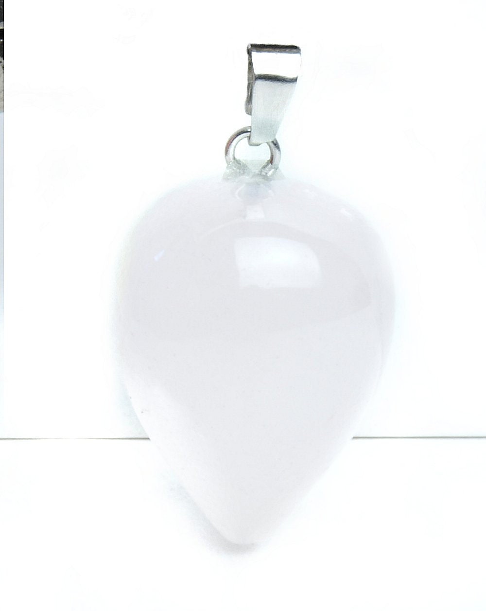 1 Stück Tropfen Anhänger 26 x 16 mm, Rosenquarz