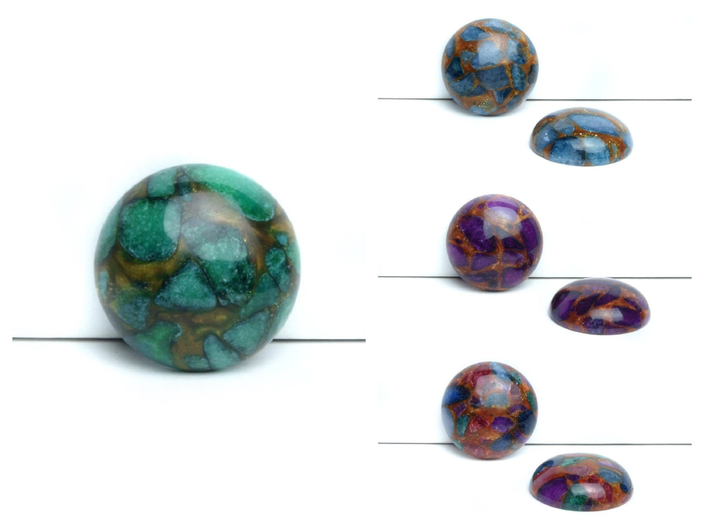 1 Stück synthetischer Cabochon bestehend aus Jade, Ø 20 mm