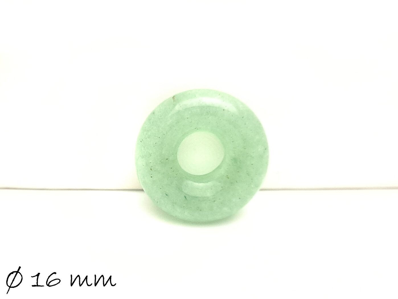 1 Stück Donut Anhänger Edelstein Grüner Aventurin, Ø 16 mm