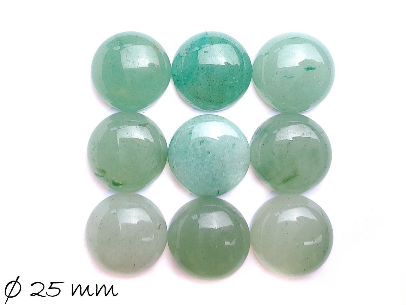 B-WARE - 1 Stück Edelstein Cabochon, Aventurin Quarz, 25 mm