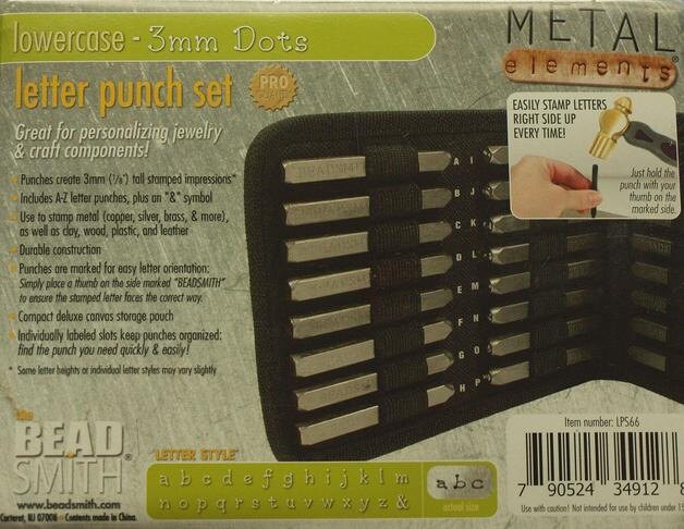 1 Set Buchstaben Stempel Punze 3 mm Dots Lowercase Kleinbuchstaben