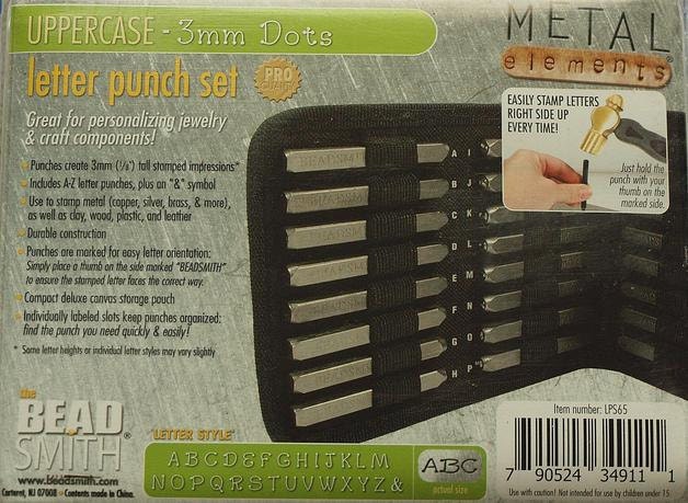 1 Set Buchstaben Stempel Punze 3 mm Dots Uppercase Großbuchstaben