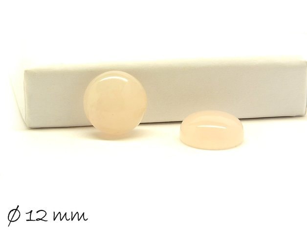 2 Stück Edelstein Cabochons, Rosenquarz, Ø 12 mm