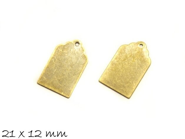 10 Stück Anhänger Stempel Plättchen bronze Rohling