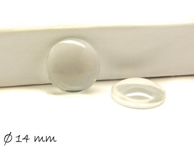 4 Stück Glas Cabochons rund klar 14 mm Glas Cabochons
