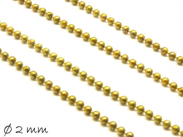 0,96EUR/m - 5 m Kugelkette bronze, fein, 2 mm Kugeln