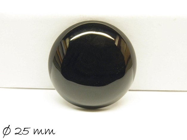 1 Stück Edelstein Cabochon, schwarzer Achat, 25 mm