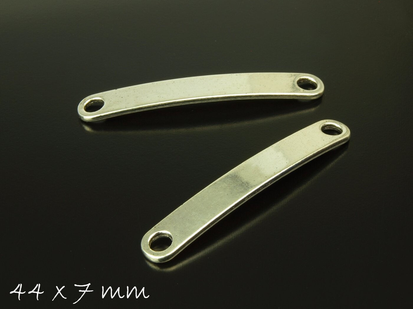 10 Stück Verbinder Stempel Plättchen silber Rohling lang