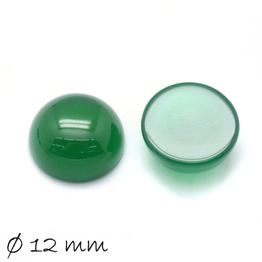 2 Stück Edelstein Cabochons, grüner Achat, 12mm