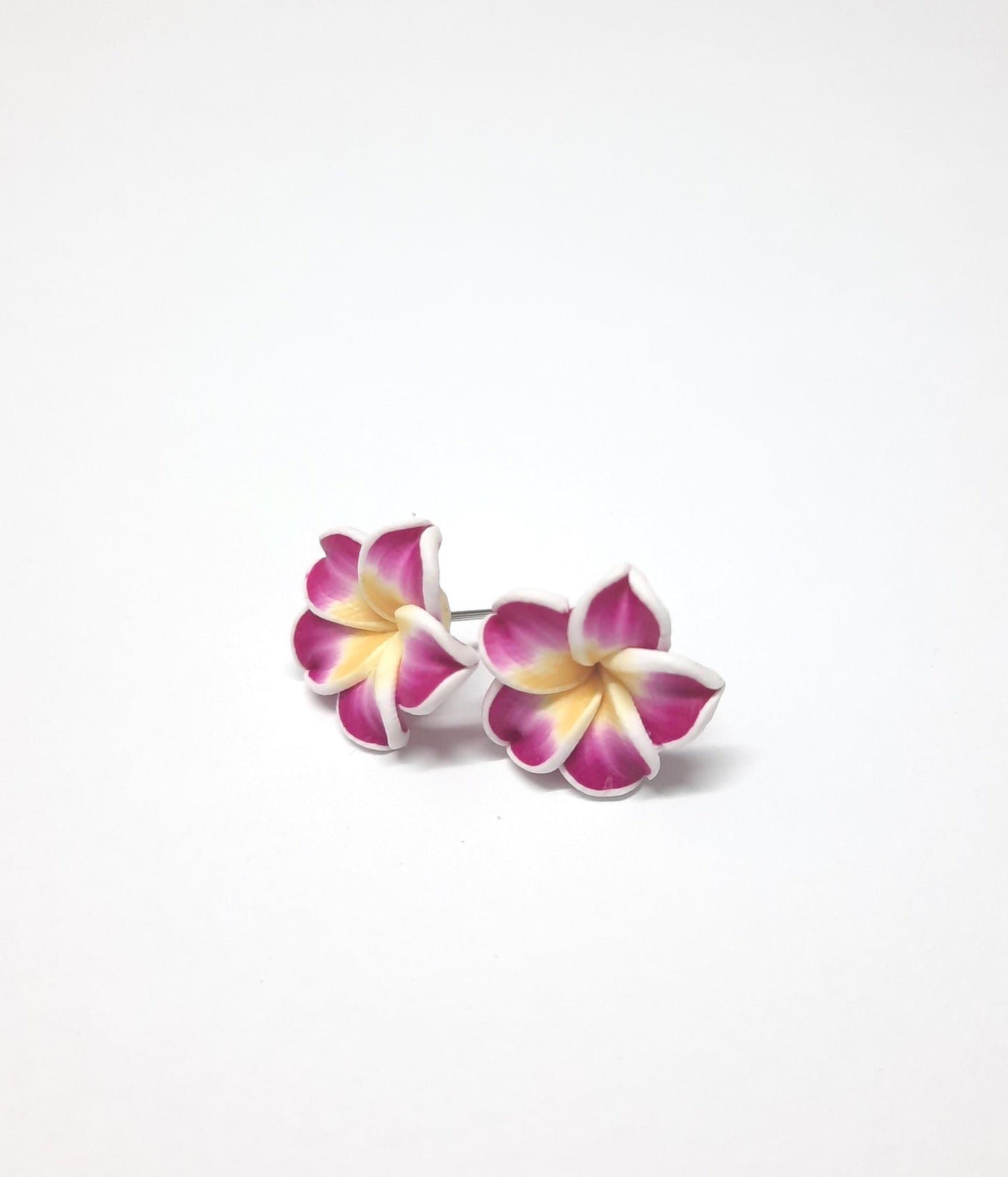 Frangipani Blume Blüte Polymer Clay Hawaii Ohrringe nach Wahl Ohrhänger Ohrstecker
