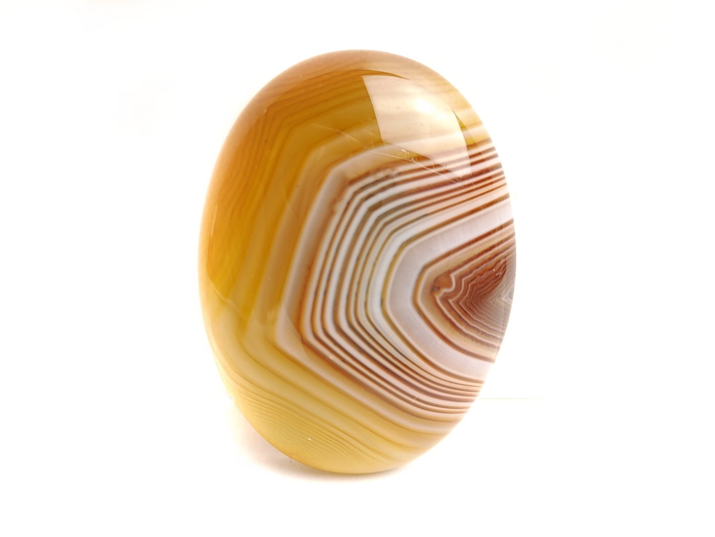 1 Stück Edelstein Cabochon Achat 40 x 30 mm braun-gelb-weiß