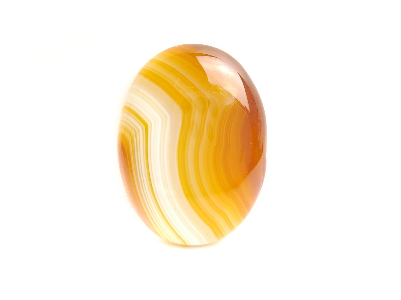 1 Stück Edelstein Cabochon Achat 40 x 30 mm braun-gelb-weiß