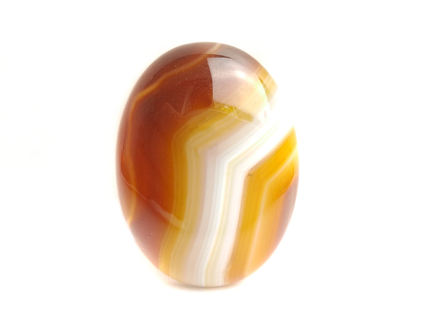 1 Stück Edelstein Cabochon Achat 40 x 30 mm braun-gelb-weiß