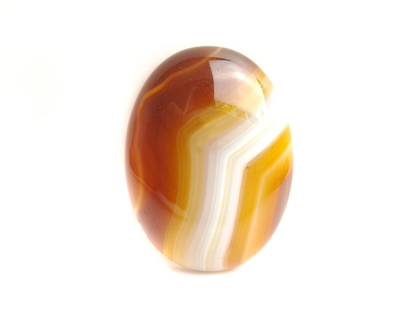 1 Stück Edelstein Cabochon Achat 40 x 30 mm braun-gelb-weiß