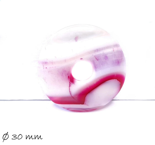 1 Stück Edelstein Donut Anhänger, Achat Ø 30 mm, pink