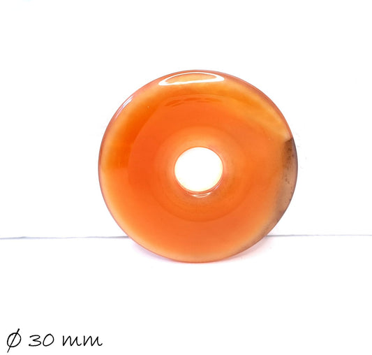 1 Stück Donut Anhänger Edelstein Achat Ø 30 mm, rot-orange