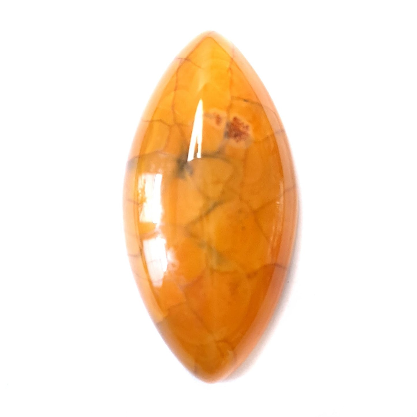 Edelstein Cabochons, gelber Achat, Drachenauge, Pferdeauge, 39 x 20 mm