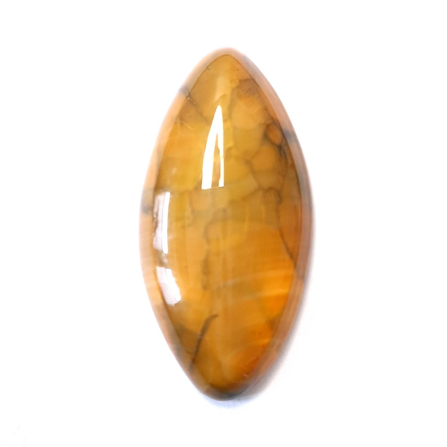 Edelstein Cabochons, gelber Achat, Drachenauge, Pferdeauge, 39 x 20 mm