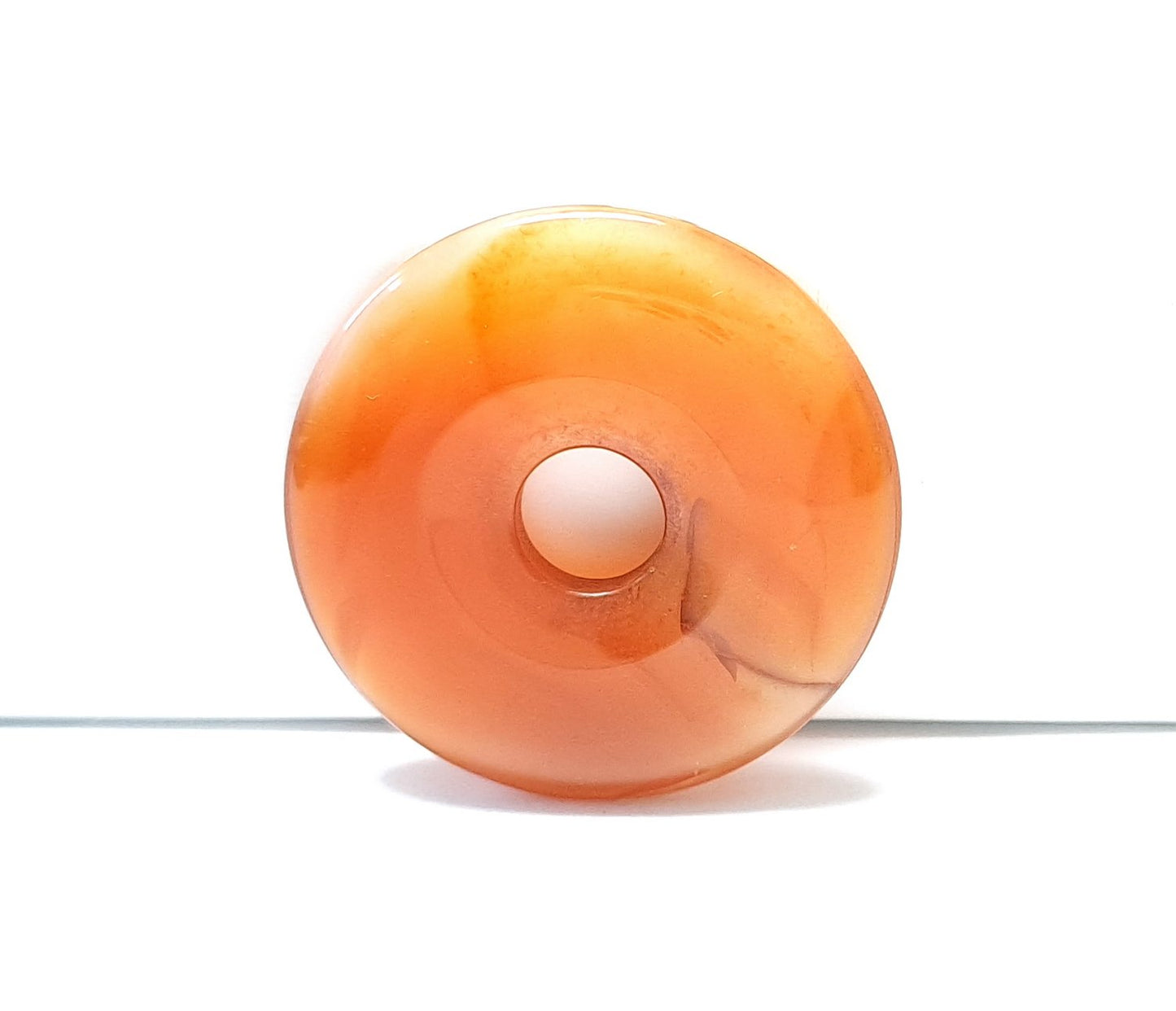 1 Stück Edelstein Donut Anhänger, Achat Ø 30 mm, rot-orange