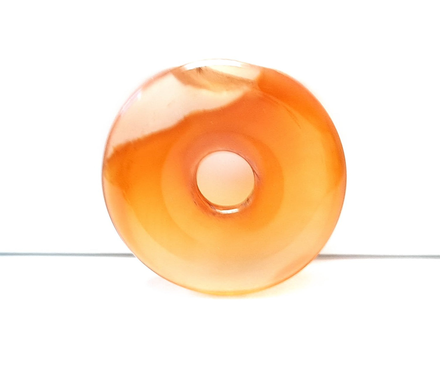 1 Stück Edelstein Donut Anhänger, Achat Ø 30 mm, rot-orange