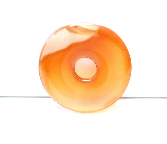 1 Stück Edelstein Donut Anhänger, Achat Ø 30 mm, rot-orange