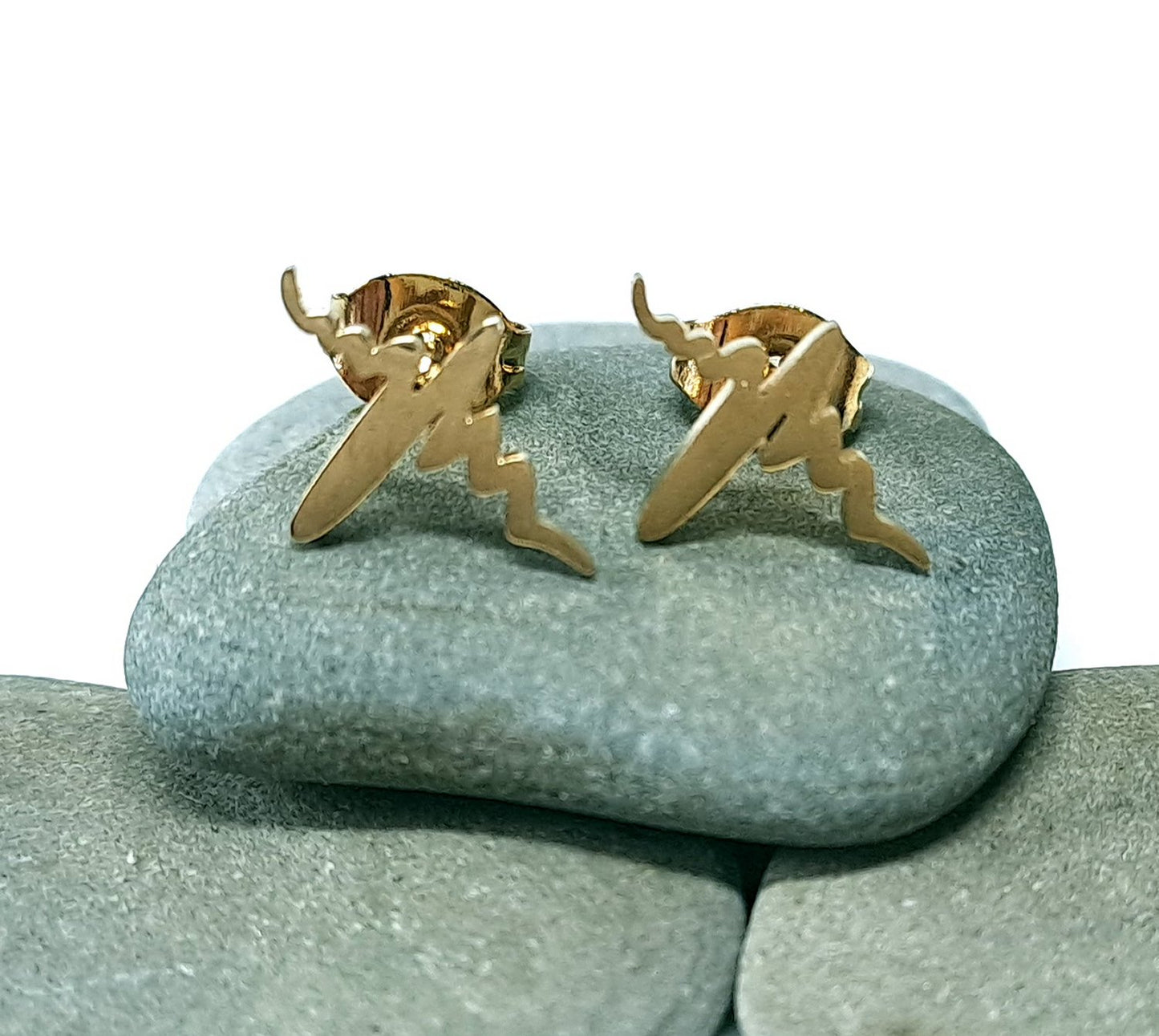 Edelstahl Ohrstecker Ohrstecker Herzschlag EKG Herz Stecker golden Ohrringe