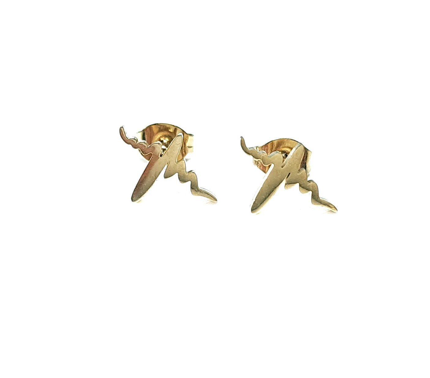 Edelstahl Ohrstecker Ohrstecker Herzschlag EKG Herz Stecker golden Ohrringe