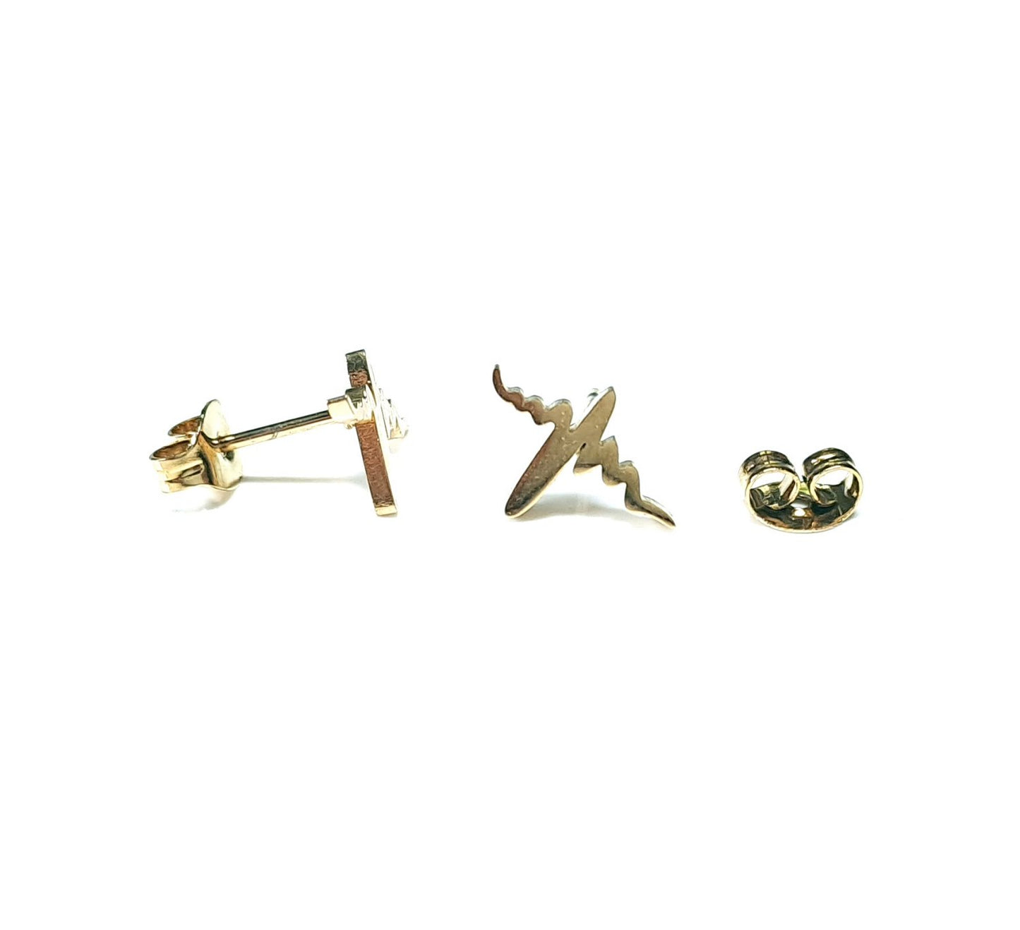Edelstahl Ohrstecker Ohrstecker Herzschlag EKG Herz Stecker golden Ohrringe