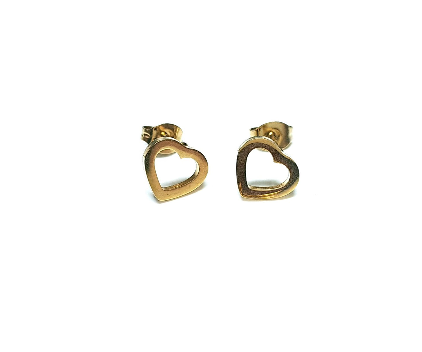 Herz Ohrstecker Gold aus Edelstahl, Kleine Herz Stecker Ohrringe minimal, Zarter Herzschmuck, Geschenk für Sie