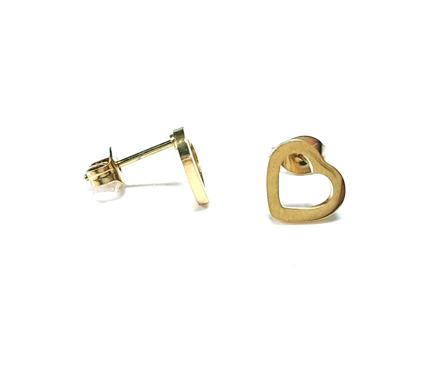 Herz Ohrstecker Gold aus Edelstahl, Kleine Herz Stecker Ohrringe minimal, Zarter Herzschmuck, Geschenk für Sie