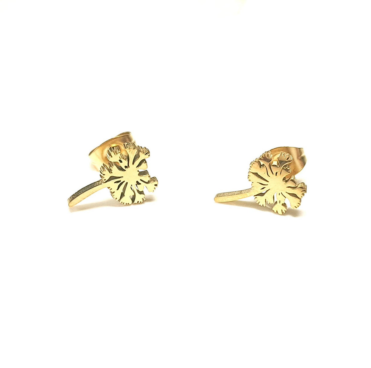 Pusteblumen Ohrstecker Gold aus Edelstahl (10x0,8mm)