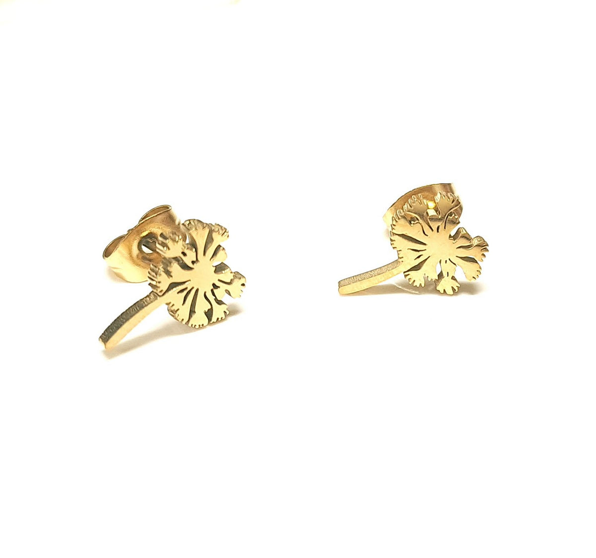 Pusteblumen Ohrstecker Gold aus Edelstahl (10x0,8mm)