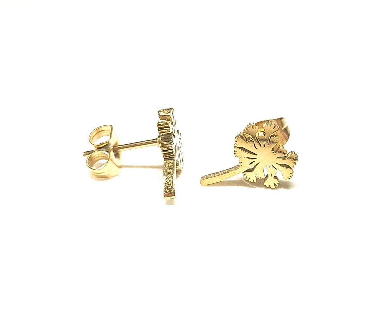 Pusteblumen Ohrstecker Gold aus Edelstahl (10x0,8mm)