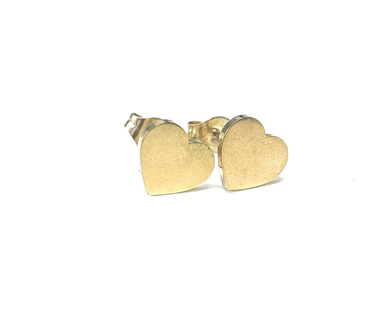 Herz Ohrstecker Gold aus Edelstahl – Massives Herz 10mm