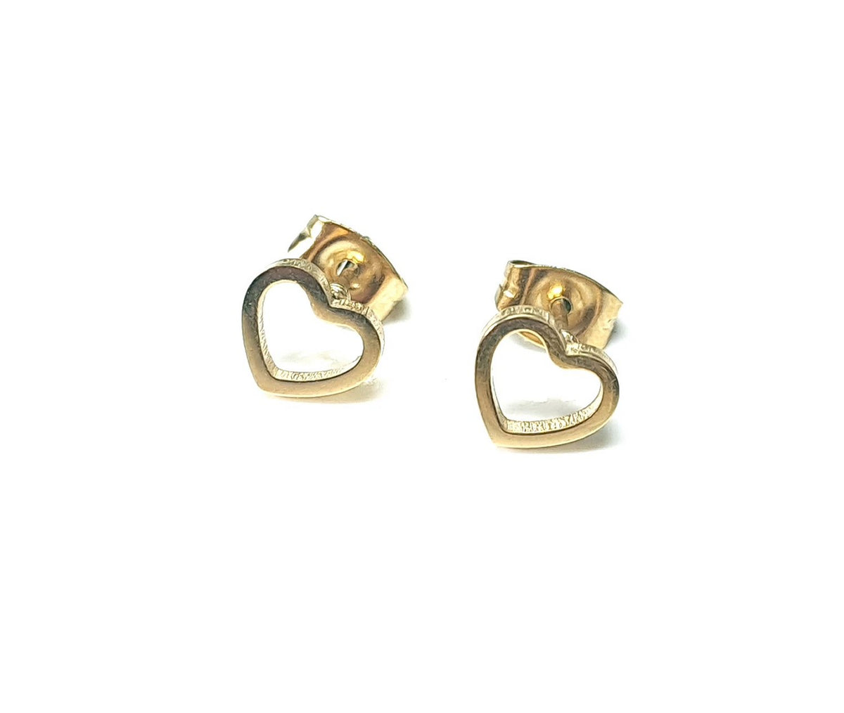 Herz Ohrstecker Gold aus Edelstahl, Kleine Herz Stecker Ohrringe minimal, Zarter Herzschmuck, Geschenk für Sie