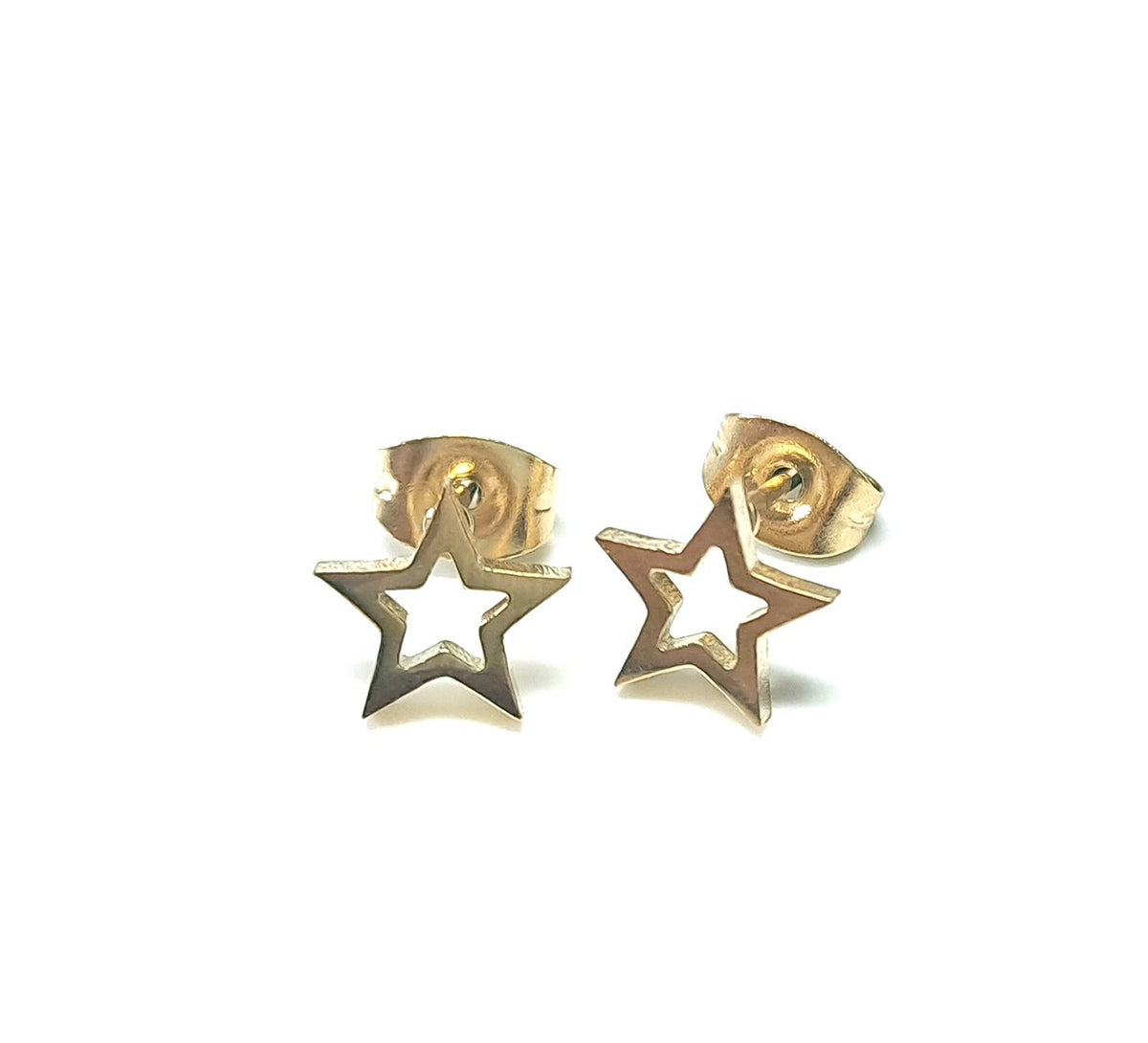 Minimalistische Stern-Ohrstecker aus Edelstahl (Gold, 8mm)