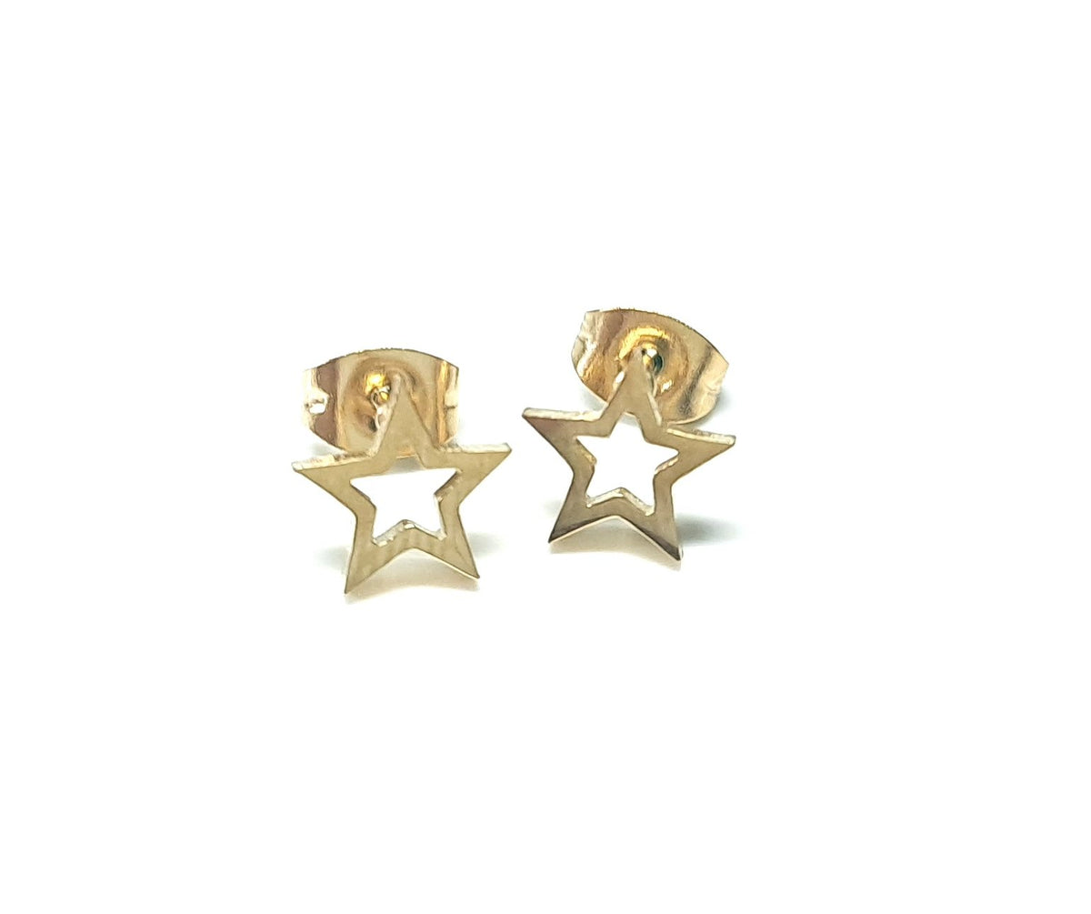 Minimalistische Stern-Ohrstecker aus Edelstahl (Gold, 8mm)