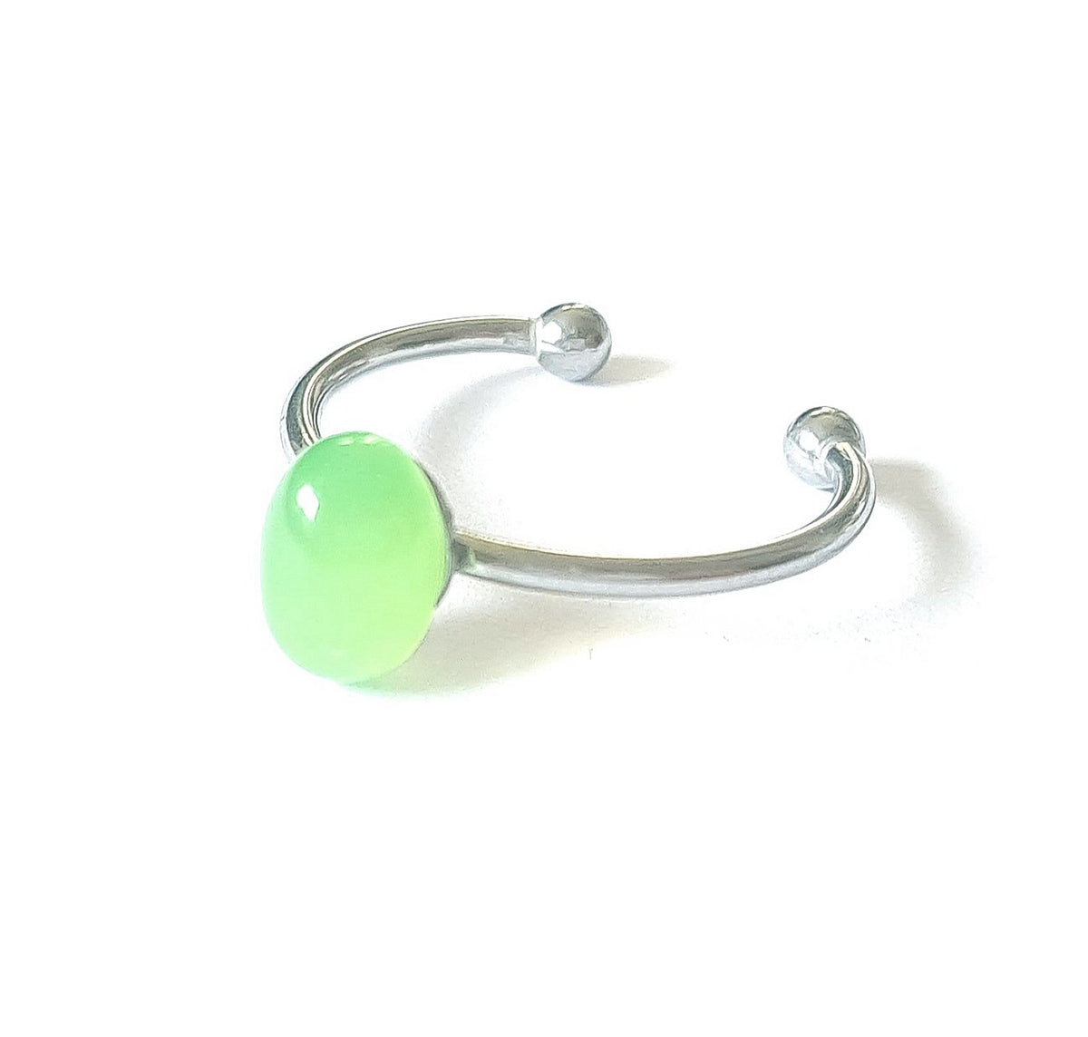 Jade Ring verstellbar aus Edelstahl | Grüne Jade Edelstein