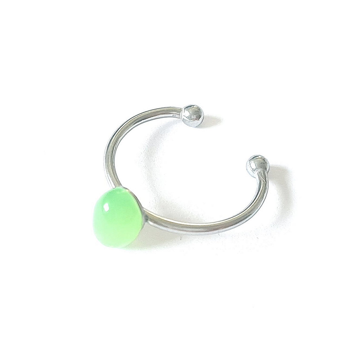 Jade Ring verstellbar aus Edelstahl | Grüne Jade Edelstein