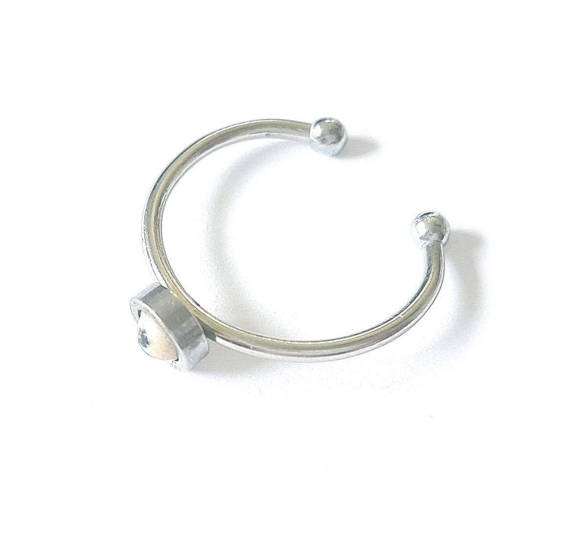 Dalmatiner Jaspis Ring verstellbar aus Edelstahl (4 mm)