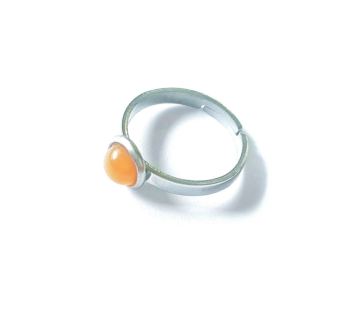 Gelber Achat Ring verstellbar aus Edelstahl (6 mm) | Gelb