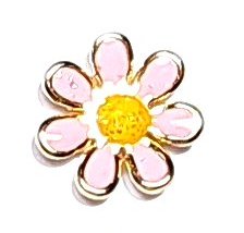 Ohrstecker Blume Gold Edelstahl – Bunte Emaille Ø 10 mm