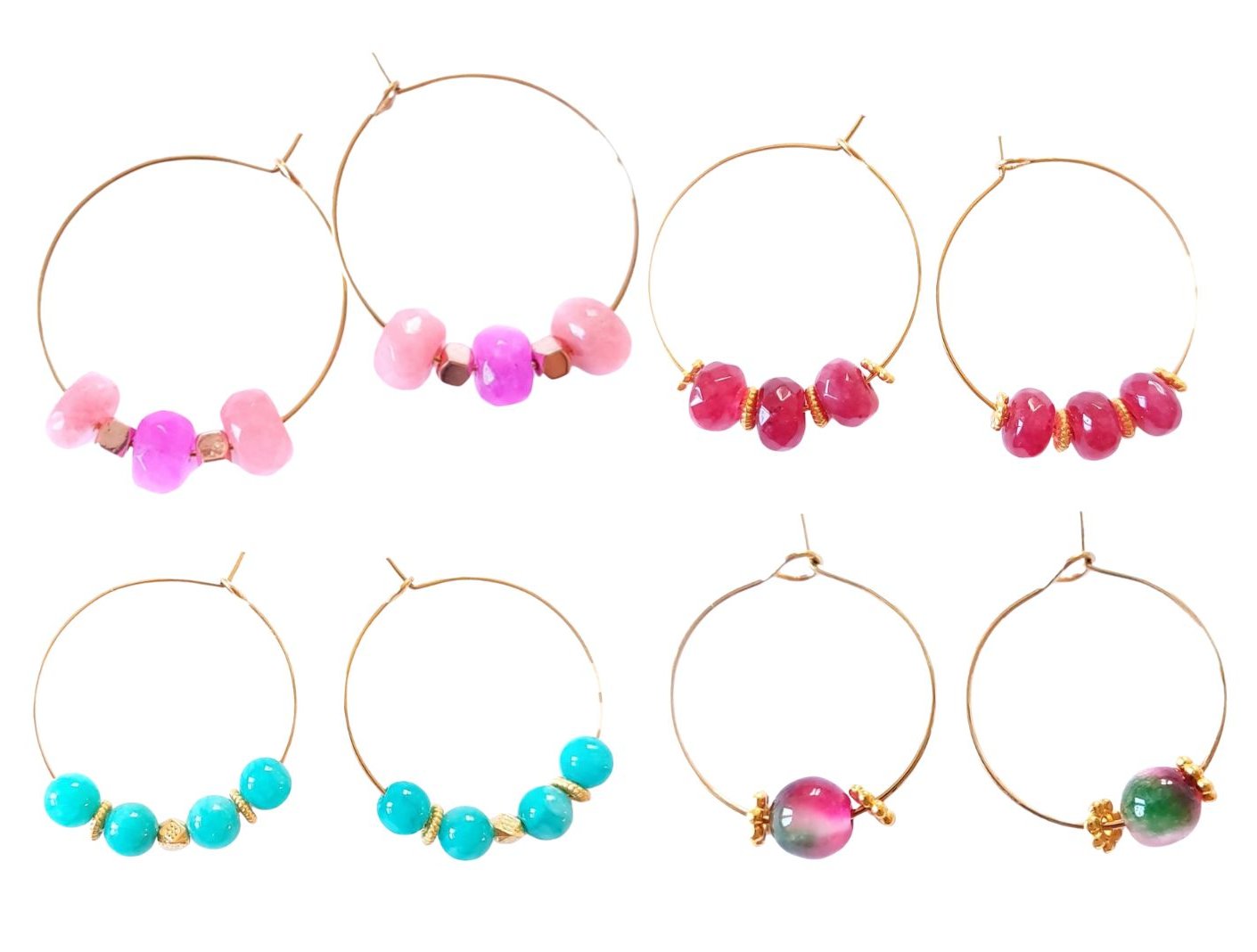 MyBeadBox Schmuck Bastelset für Kinder – Ohrringe selbst machen mit Edelstein- und Glasperlen, DIY Schmuckset ab 6 Jahren