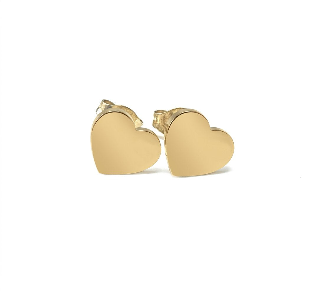 Herz Ohrstecker Gold aus Edelstahl – Massives Herz 10mm